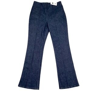 Spanx Flare Jeans Womens MP Blue Dark Indigo Seam Detail Pull On Shaping NWTHigh